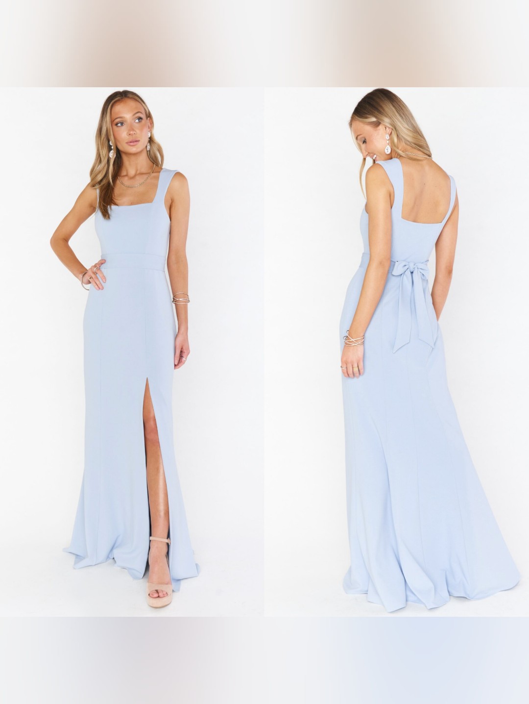 Show Me Your Mumu Steel Blue Stretch Paris Gown S Wedding Party Formal Feminine